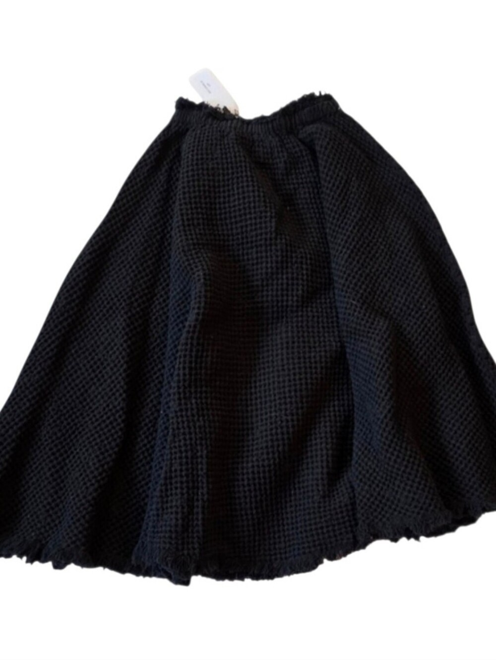 Venera Arapu Fringed Waffle Cotton Skirt - Picture 3 of 3